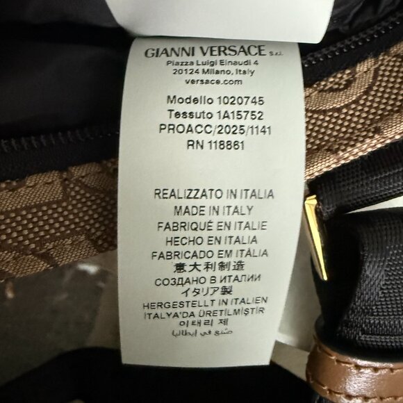 Versace 1020745 La Medusa Canvas Fabric Logo Crossbody All over Bag - Picture 15 of 16